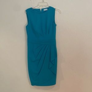 Calvin Klein Size 4 Cyan Business Dress